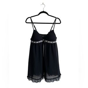 Y2K Apt 9 Sheer Polka Dot Babydoll Teddy Slip